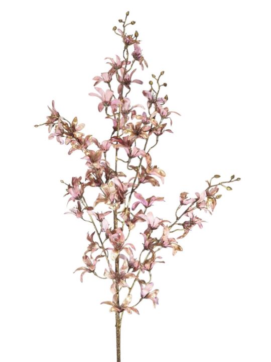 ŚWIĄTECZNA GAŁĄZKA KWITNĄCA 90 CM OLD MAUVE GOLD
