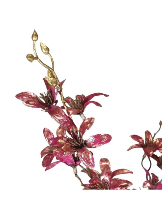 ŚWIĄTECZNA GAŁĄZKA KWITNĄCA 90 CM BURGUNDY GOLD
