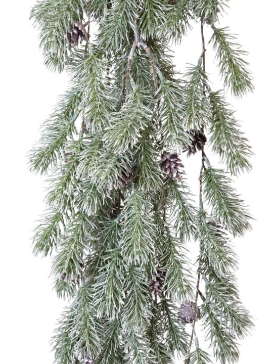 ŚWIĄTECZNY ZWIS Z SZYSZKAMI 100CM WHITE GREEN