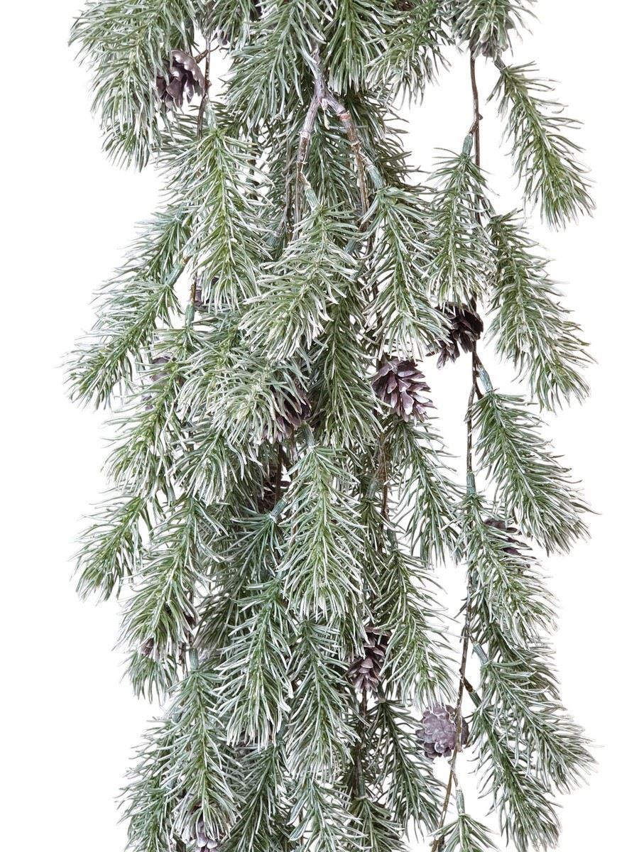 ŚWIĄTECZNY ZWIS Z SZYSZKAMI 100CM WHITE GREEN