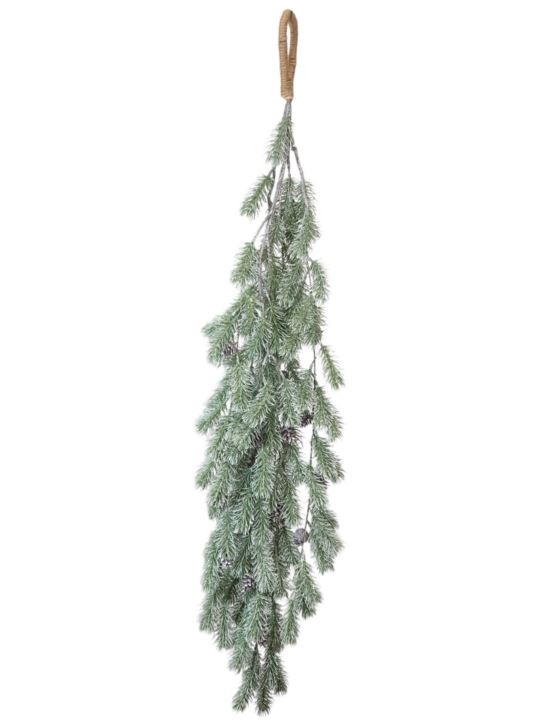 ŚWIĄTECZNY ZWIS Z SZYSZKAMI 100CM WHITE GREEN