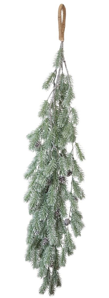 ŚWIĄTECZNY ZWIS Z SZYSZKAMI 100CM WHITE GREEN