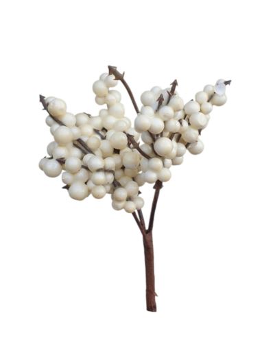 ZIMOWE KULECZKI BERRIES PICK 15CM / 4276 WHITE