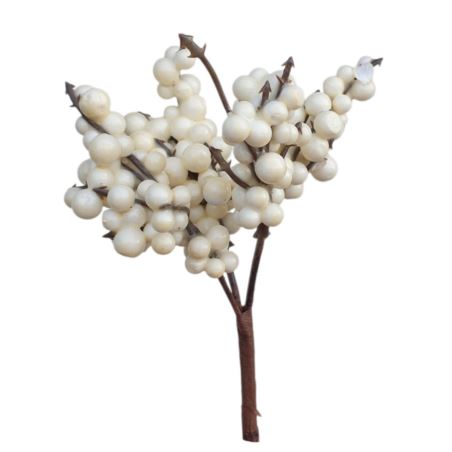 ZIMOWE KULECZKI BERRIES PICK 15CM / 4276 WHITE