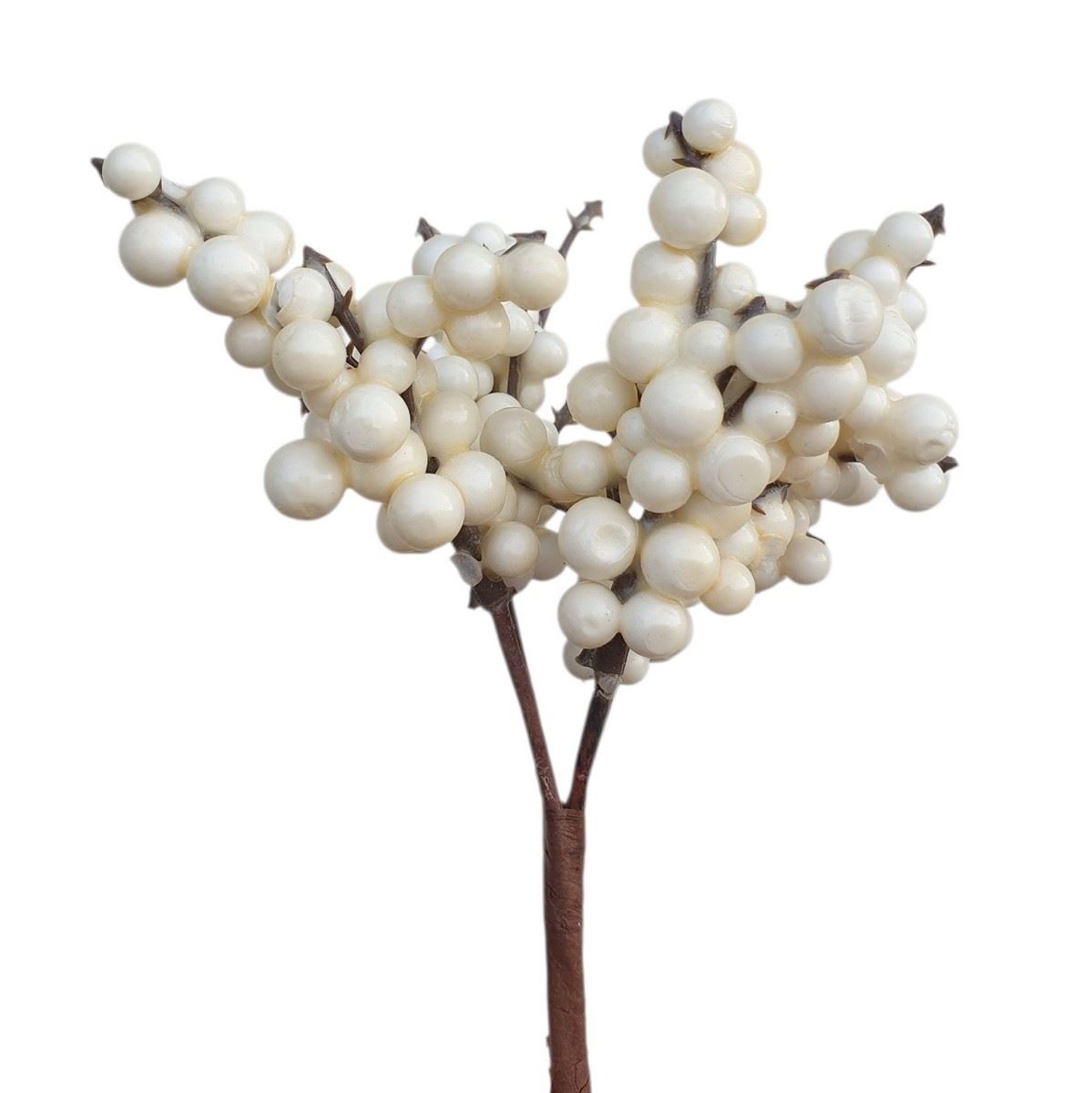 ZIMOWE KULECZKI BERRIES PICK 15CM / 4276 WHITE