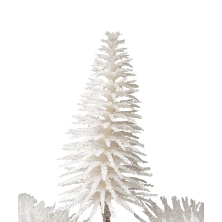 CHOINKA MINI 10CM 5x PIK WHITE FROZEN GLITER