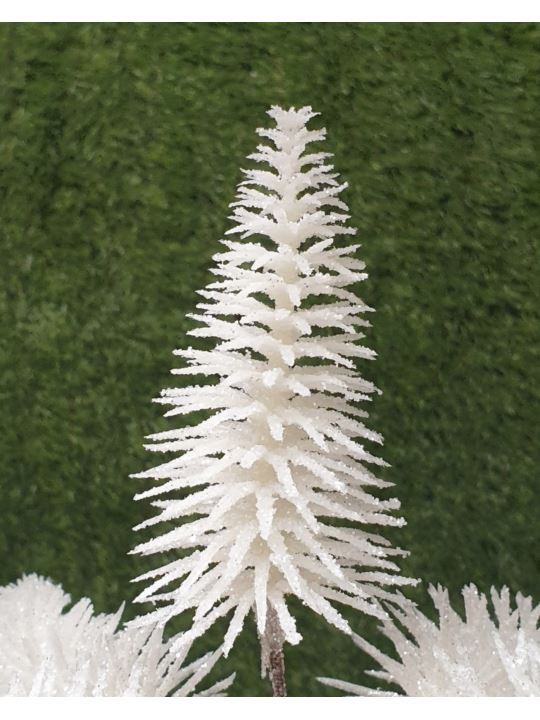 CHOINKA MINI 10CM 5x PIK WHITE FROZEN GLITER