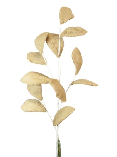 GAŁĄZKA PLUSZOWE LIŚCIE 69CM CV37477 CAPUCCINO