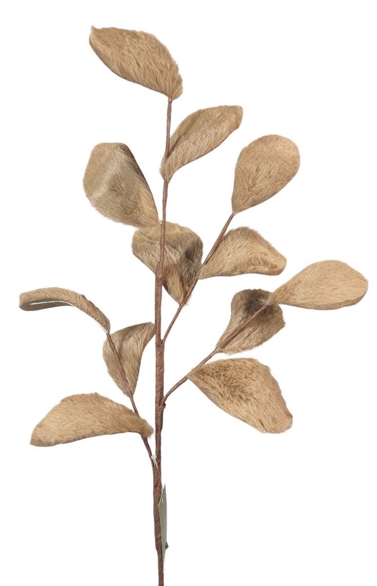 GAŁĄZKA PLUSZOWE LIŚCIE 69CM CV37477  LT CHOCOLATE