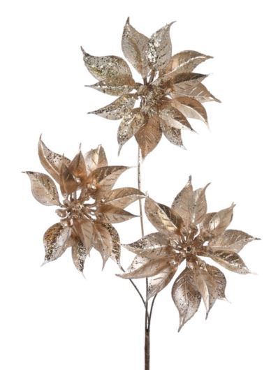 GWIAZDA BETLEJEMSKA NA PIKU 35CM XFMN016  CHAMPAGN