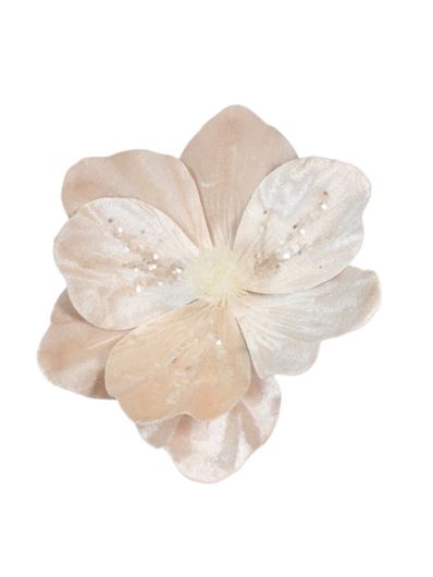 MAGNOLIA NA PIKU VELVET CEKINY 17CM ŚR. BEIGE