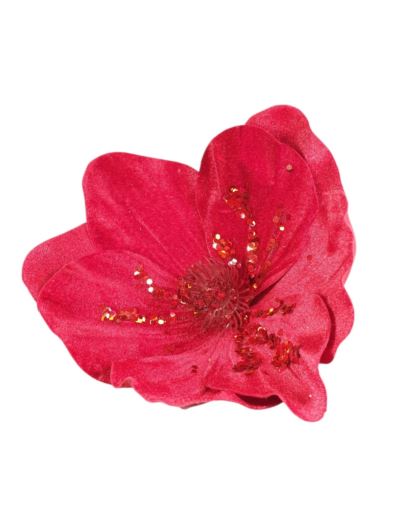 MAGNOLIA NA PIKU VELVET CEKINY 17CM ŚR. RED