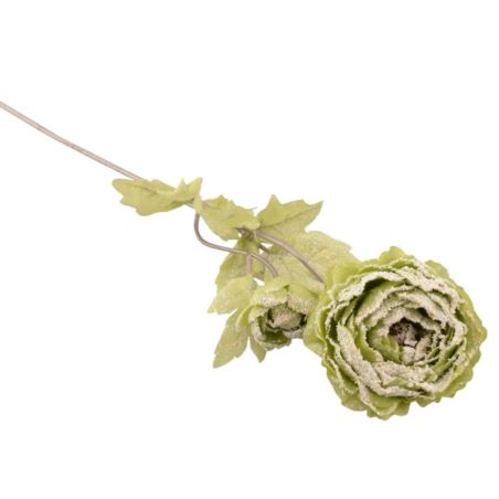 PEŁNIK RANUNCULUS OŚNIEŻONY 47CM GREEN SNOW