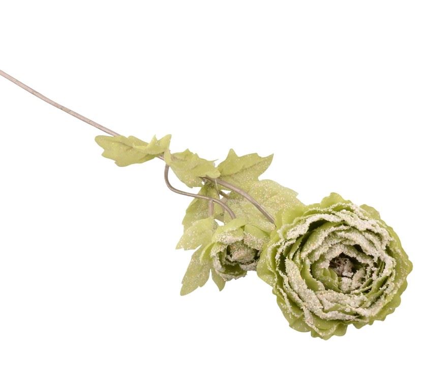 PEŁNIK RANUNCULUS OŚNIEŻONY 47CM GREEN SNOW