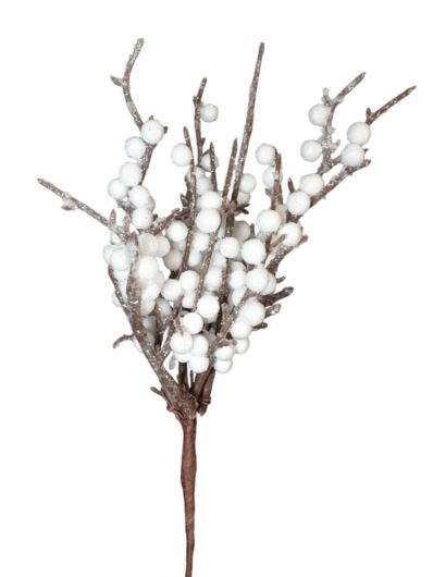 IRGA GAŁĄZKA SNOW GLITTER 25CM WHITE