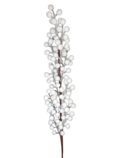 GAŁĄZKA OWOCE FLOKOWANE 78CM WHITE