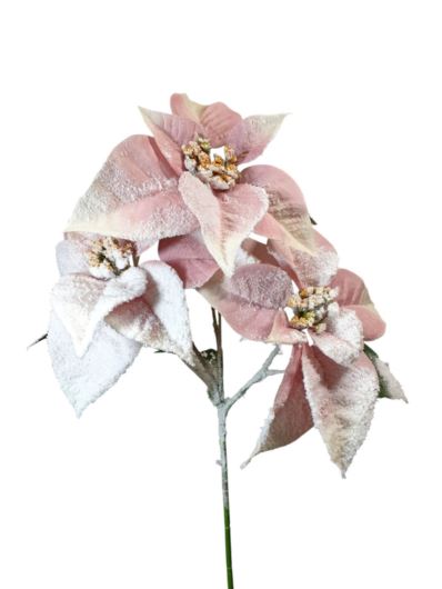 GWIAZDA BETLEJEMSKA GAŁĄZKA 58CM PINK SNOW