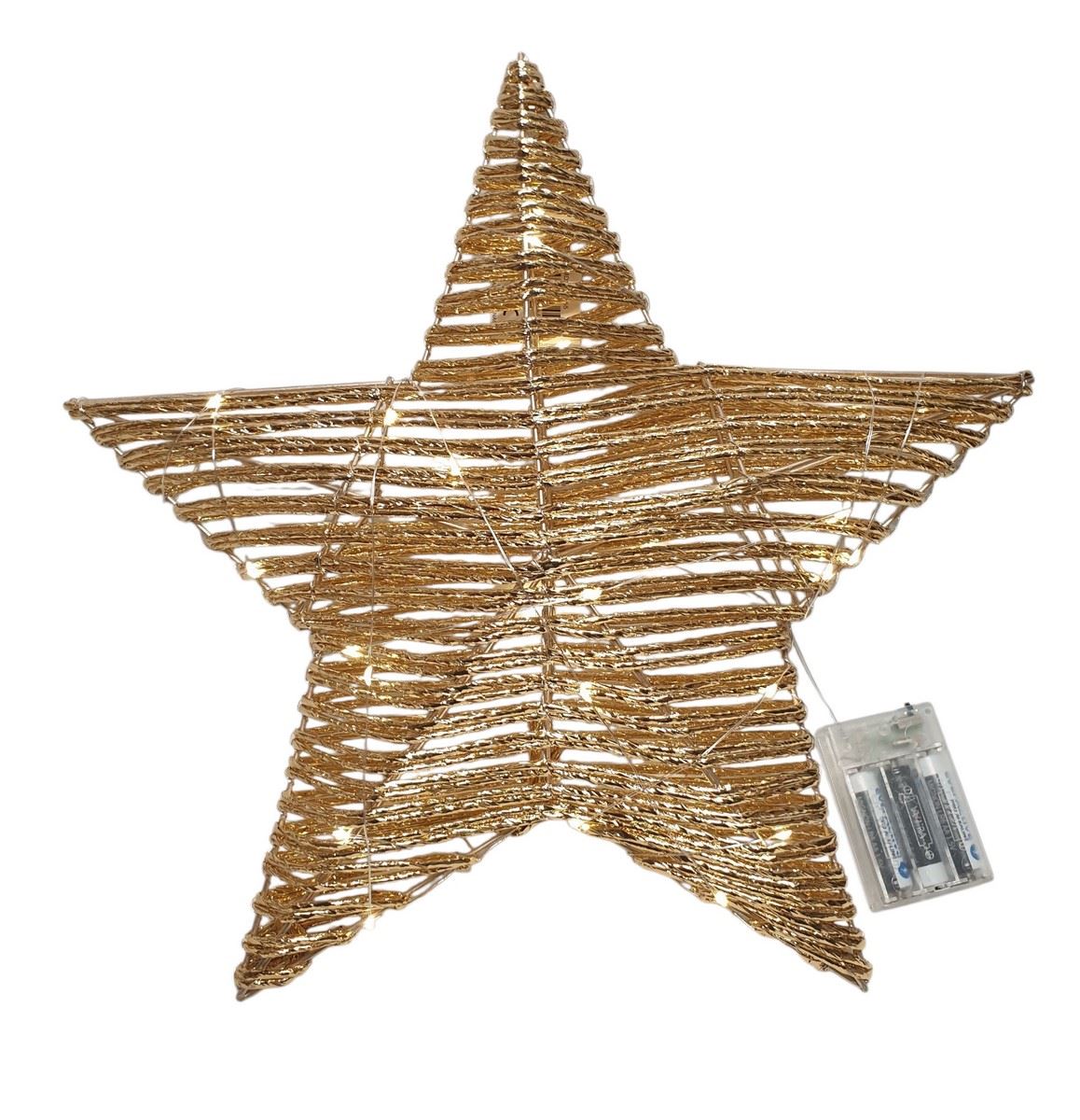 GWIAZDA ŚWIĄTECZNA 40CM LED BAT.3xAA GOLD