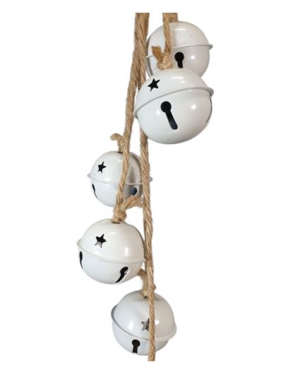 DZWONKI JANCZARY ŚR. 5CM ZAWIESZKA DŁ.50CM WHITE