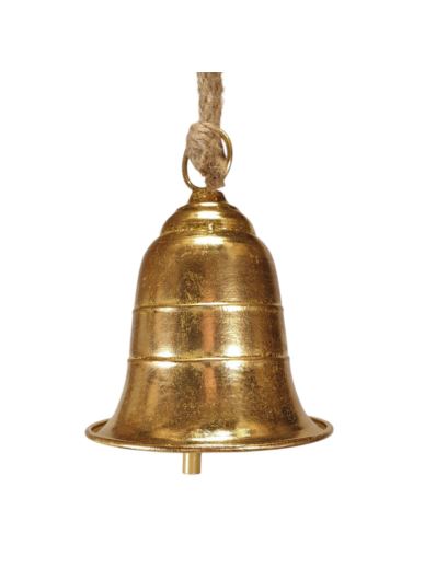 DZWONEK ŚR.16CM ZAWIESZKA METAL GOLD