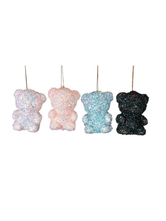 MIŚ CEKINOWY ZAWIESZKA 12CM RAINBOW BLUE-PINK