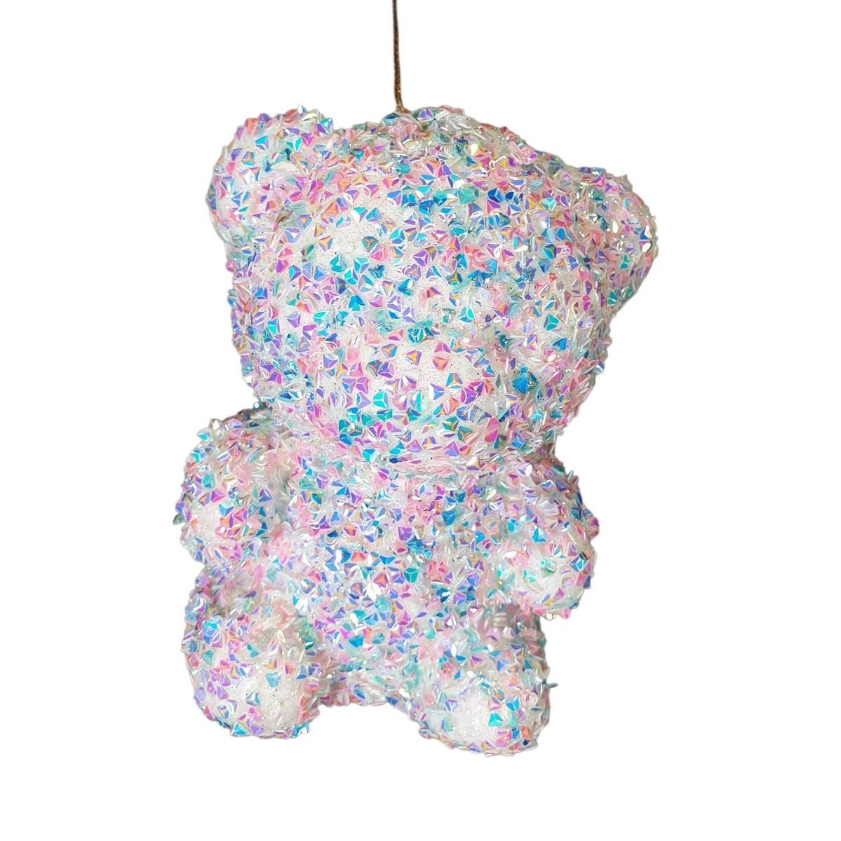 MIŚ CEKINOWY ZAWIESZKA 12CM RAINBOW BLUE-PINK