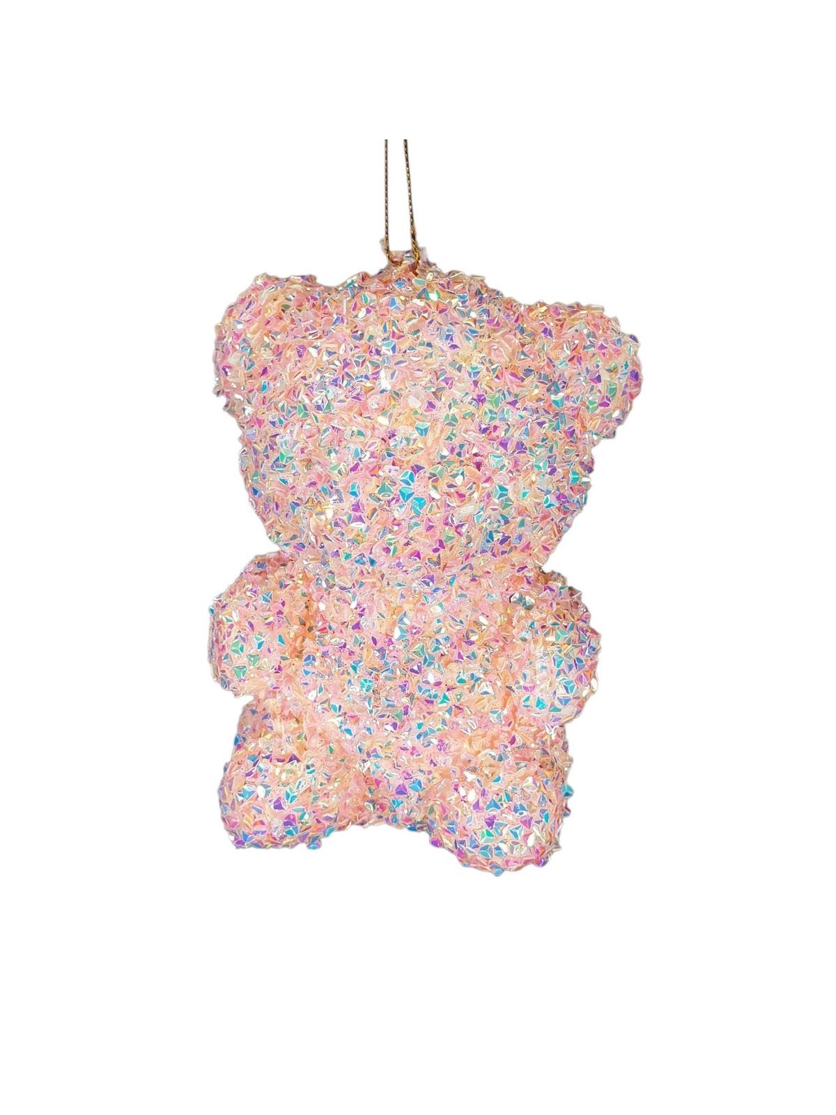 MIŚ CEKINOWY ZAWIESZKA 12CM RAINBOW LT PINK