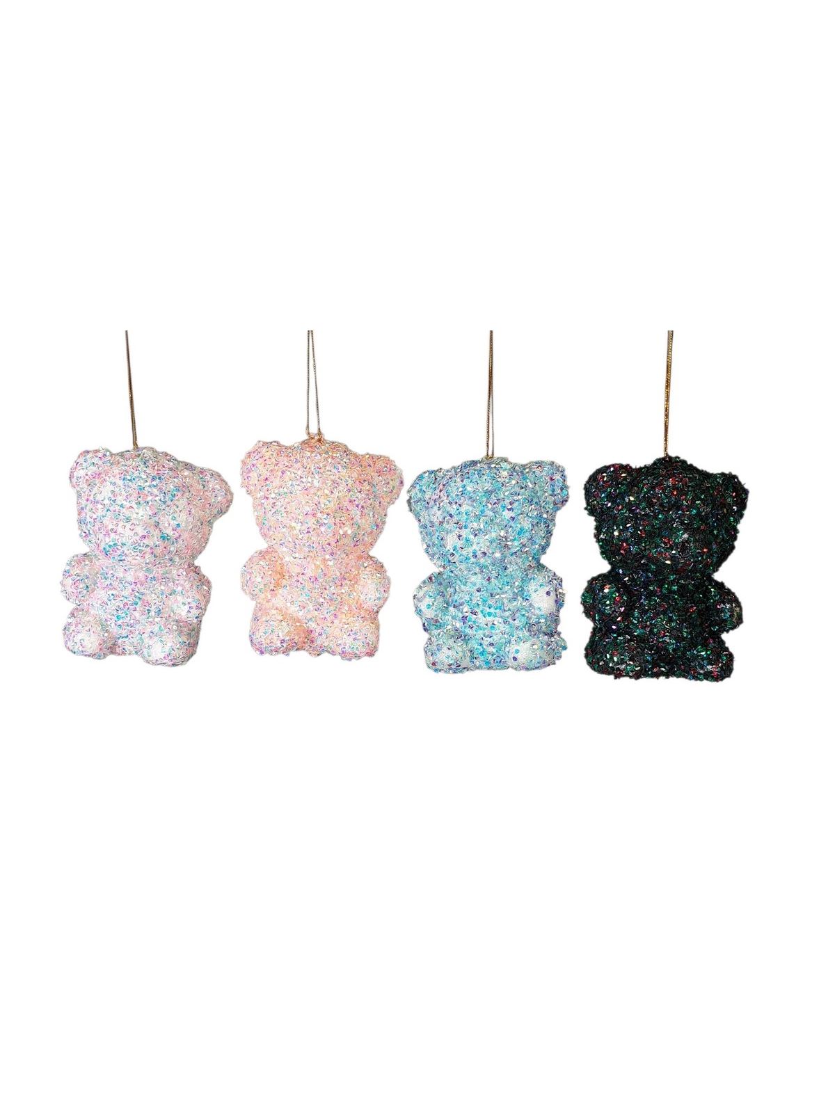 MIŚ CEKINOWY ZAWIESZKA 12CM RAINBOW LT BLUE
