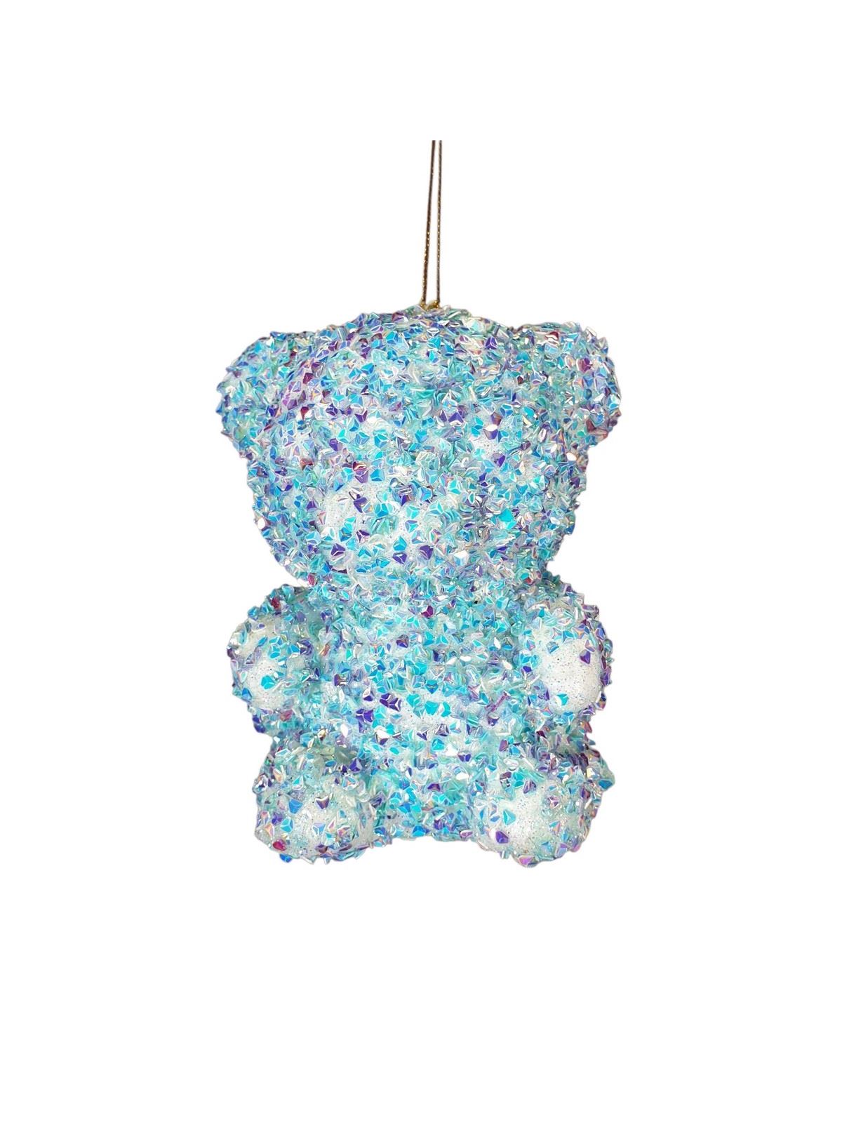 MIŚ CEKINOWY ZAWIESZKA 12CM RAINBOW LT BLUE