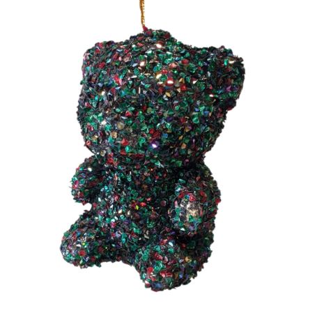 MIŚ CEKINOWY ZAWIESZKA 12CM RAINBOW NAVY BLUE
