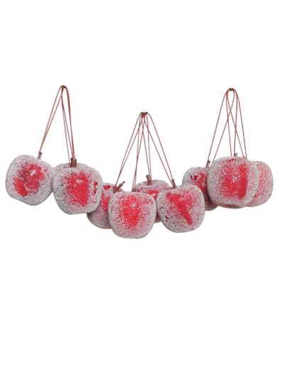 JABŁKO ŚR.4CM ZAWIESZKA ICED 10SZT/KPL RED