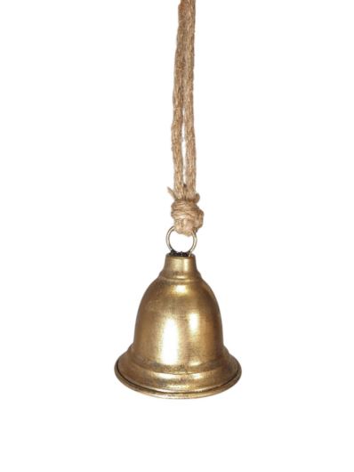 DZWONEK ŚR.10CM ZAWIESZKA METAL GOLD