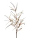 ZŁOTA GAŁĄZKA Z LISTKAMI VELVET 92CM PEARL CREAM