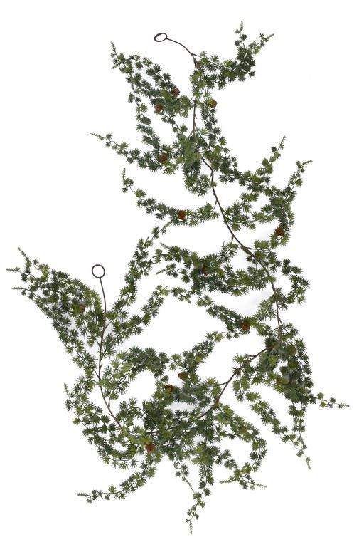 GIRLANDA MODRZEW Z SZYSZKAMI 185CM  GREEN