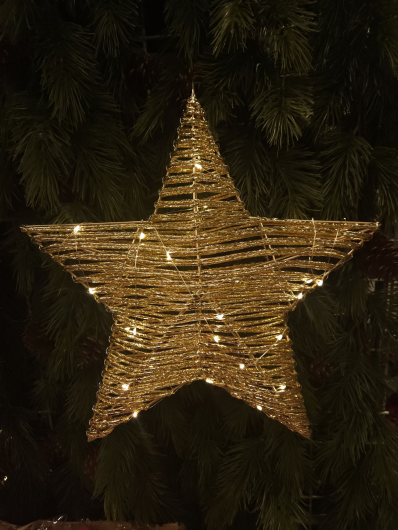 GWIAZDA ŚWIĄTECZNA 40CM LED BAT.3xAA GOLD