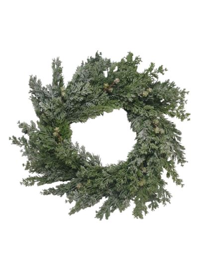 WIANEK TUJA SZYSZKI NA FASZYNIE 40CM GLITTER GREEN