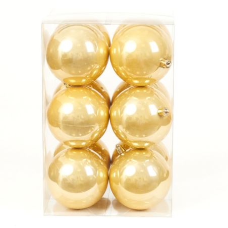 BOMBKI PLASTIK 8CM 12SZT. PEARL GOLD
