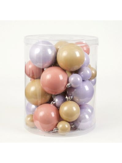 BOMBKI PLASTIK 4CM 6CM 8CM MIX PEARL BE VIOL PINK
