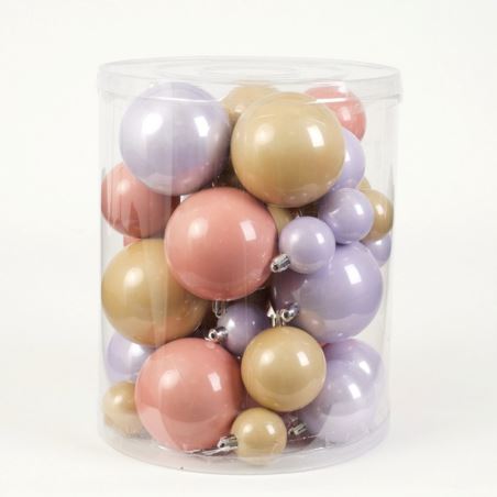BOMBKI PLASTIK 4CM 6CM 8CM MIX PEARL BE VIOL PINK