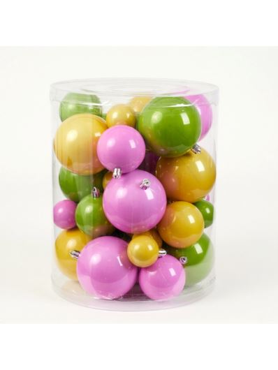 BOMBKI PLASTIK 4CM 6CM 8CM MIX PEARL GR PINK YE