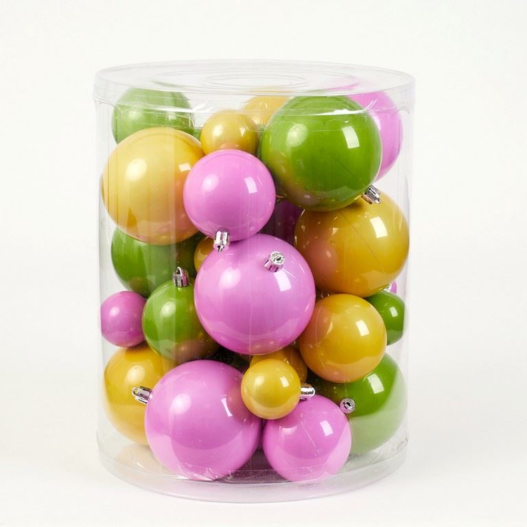 BOMBKI PLASTIK 4CM 6CM 8CM MIX PEARL GR PINK YE