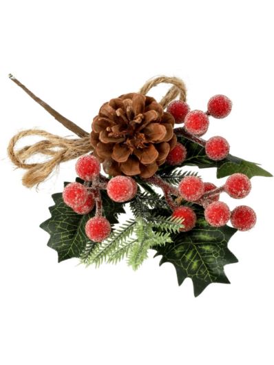 ZIMOWY PIK OSTROSKRZEW Z OWOCAMI 14CM /24440 RED