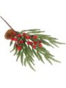 GAŁĄZKA ŚWIĄTECZNA Z SZYSZKA 39CM /9410 GREEN RED