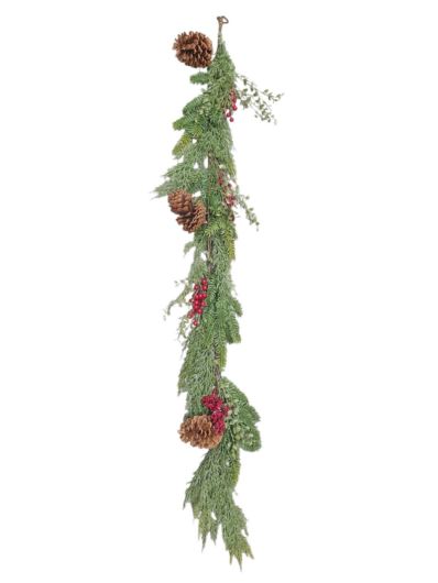 GIRLANDA XMAS MIX OWOCE GAŁĄZKI SZYSZ. 150CM