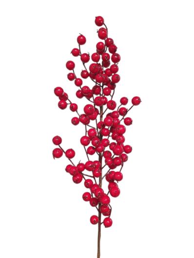 GŁÓG JARZĘBINA GAŁĄZKA KULKI 75CM RED