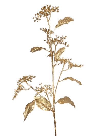Leaf branch with fruit stand 80 cm gold 16/96