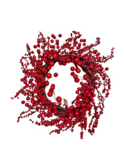 WIANEK ŚWIĄTECZNY Z OWOCÓW 50CM RED