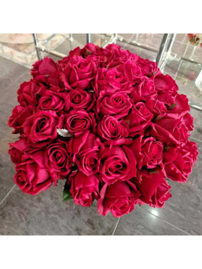 RÓŻA PĄK – AURORA  62CM REAL TOUCH DK PINK