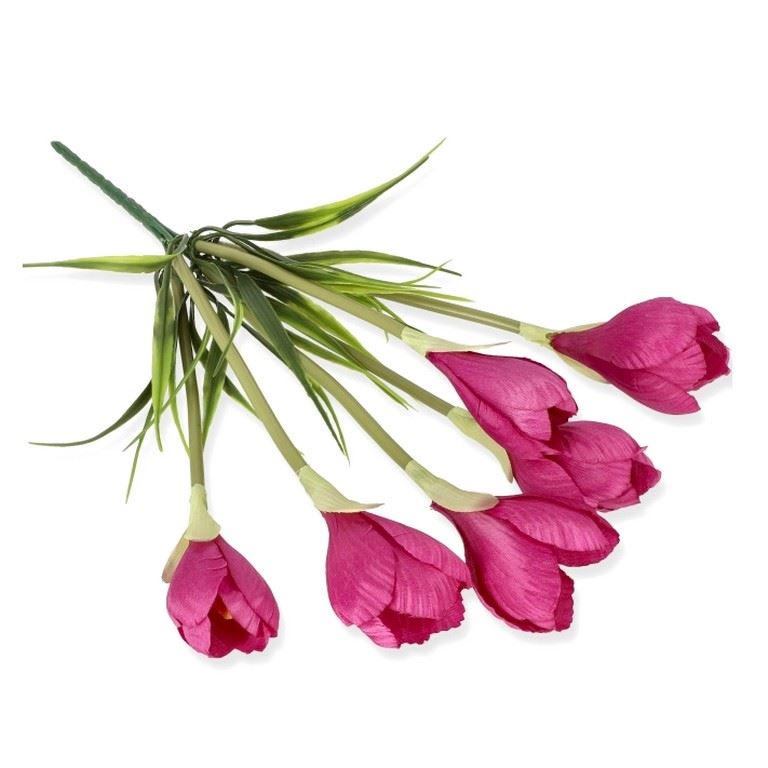 KROKUS BUKIET 36CM 6 KWIATÓW /4014 FUCHSIA