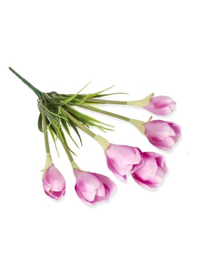 KROKUS BUKIET 36CM 6 KWIATÓW /4014 PINK